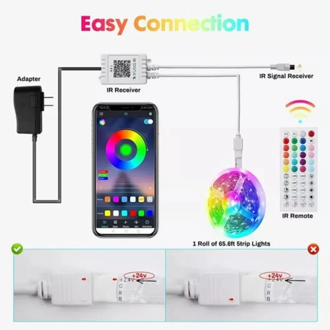 Cinta Tira Luces Led Rgb Wifi 10 Metros Totales - App 