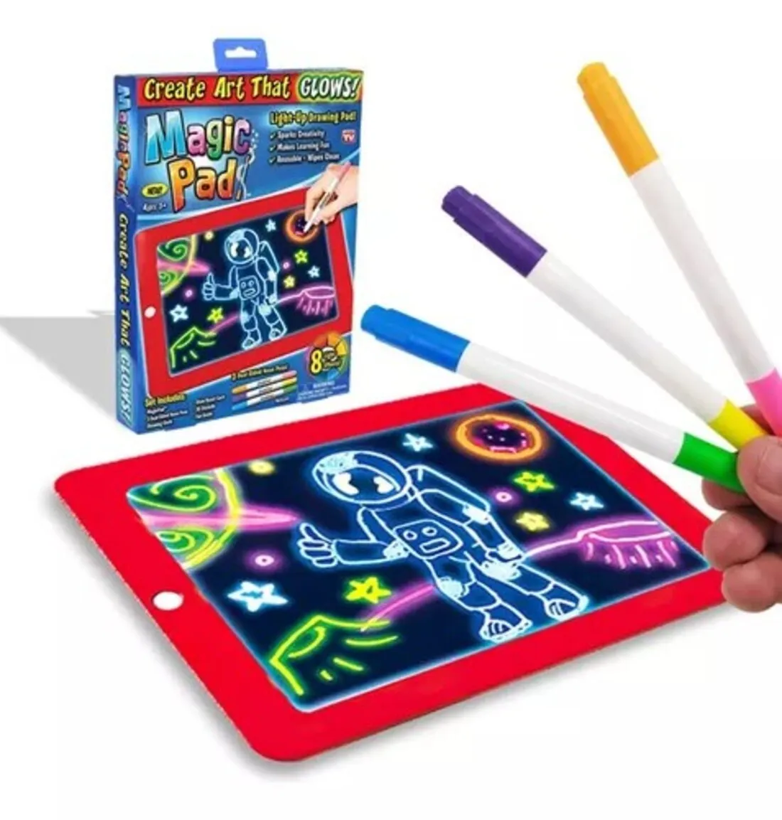 Tableta Magica Magic Pad Roja Dibujo Juguete Didáctico Tablet