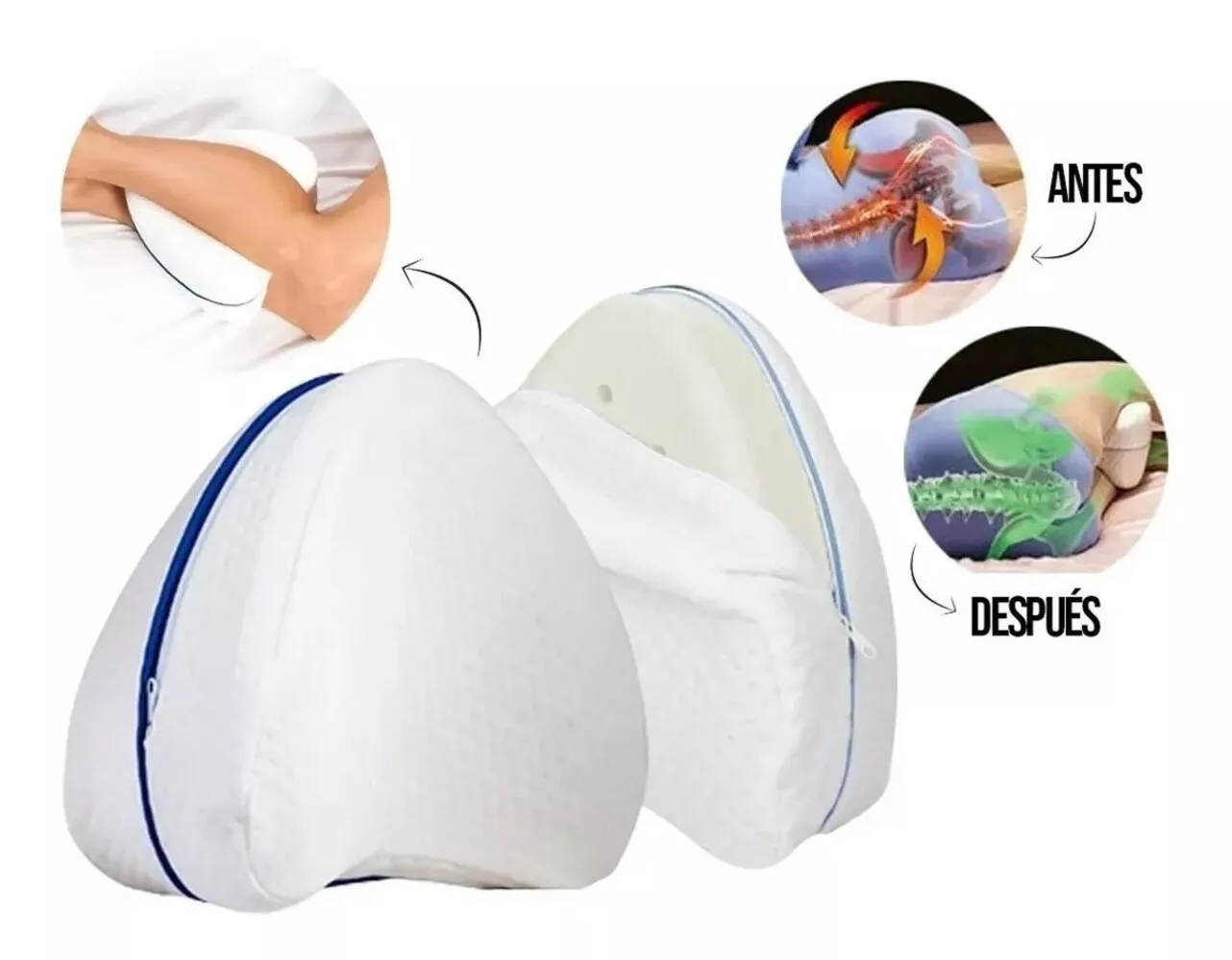 Almohada Ortopédica Para Piernas Espuma Viscoelástica Cojín