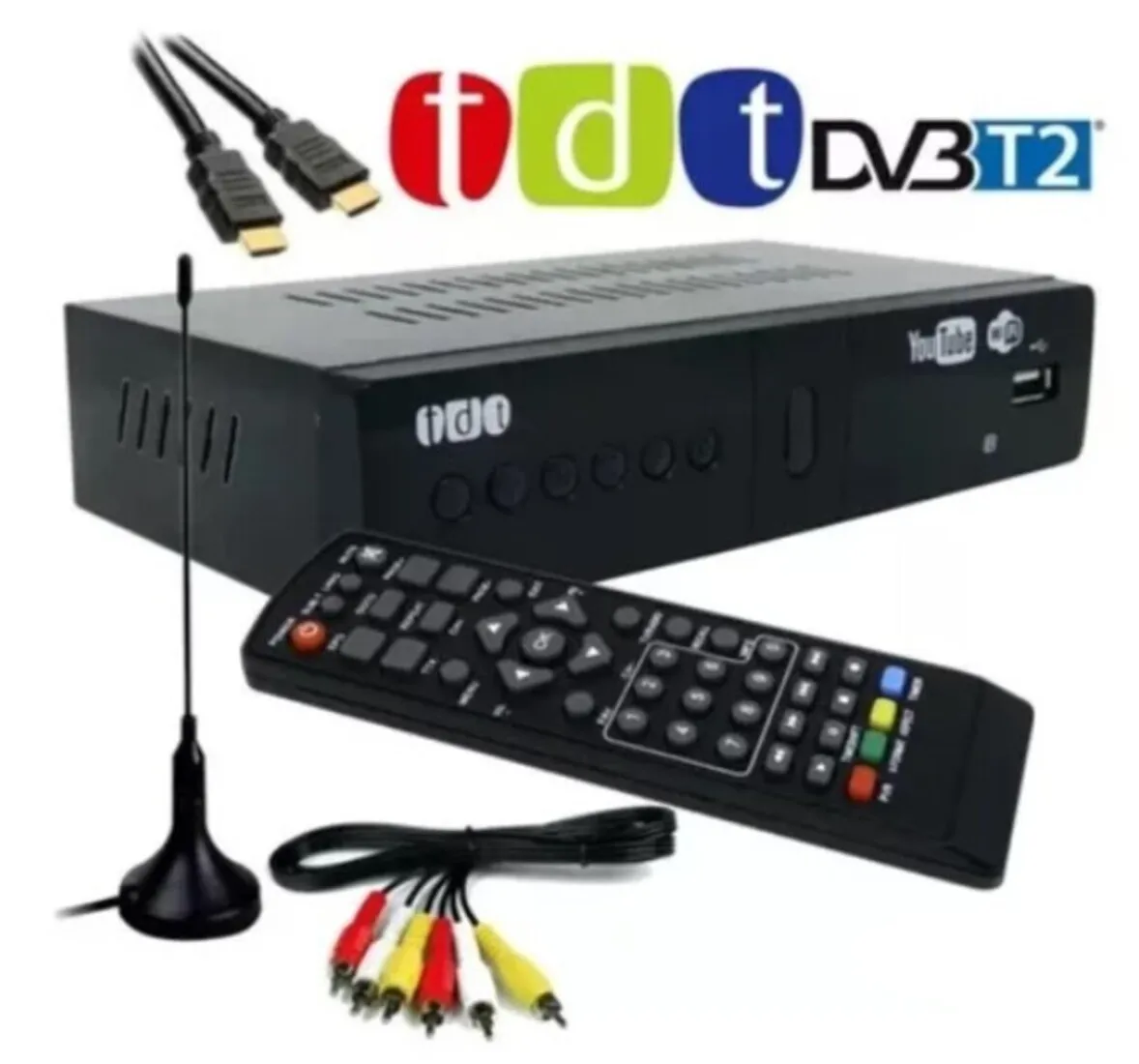 Decodificador Tdt Con Antena Control y Cables