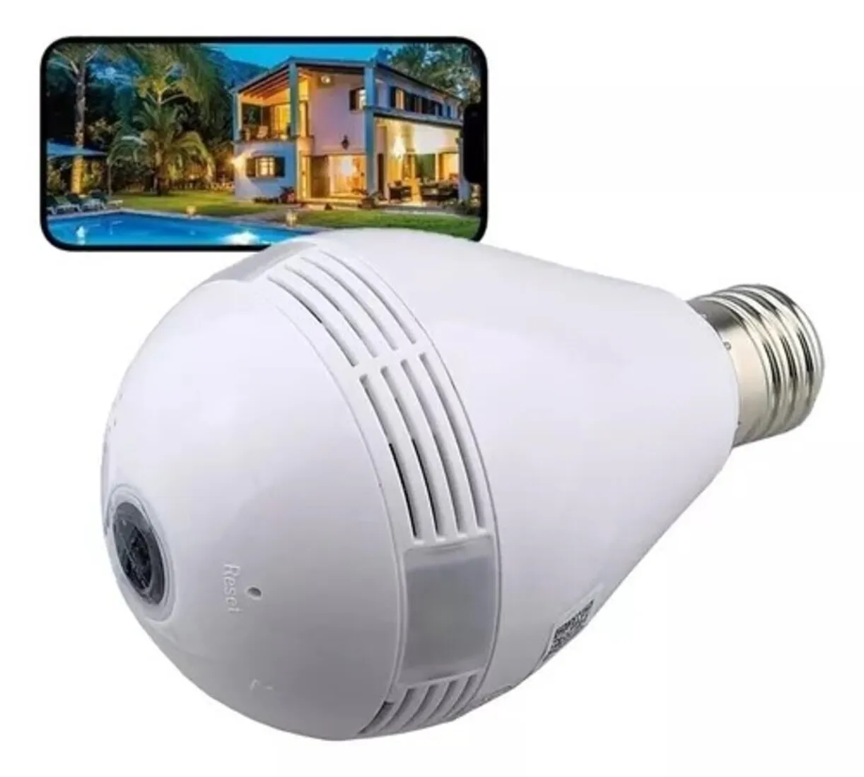 Cámara Bombillo Wifi Seguridad 360º Discreta Hd 720p Ojo Pez