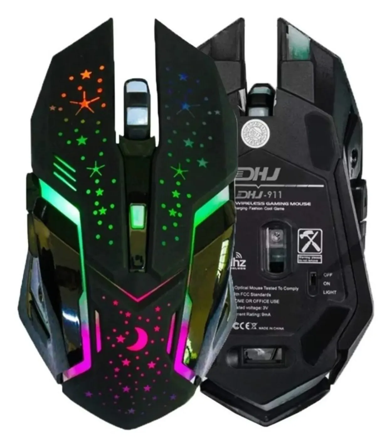 Mouse Gamer Weibo Wb-911 Retroiluminado 3200dpi Inalambrico Color Negro