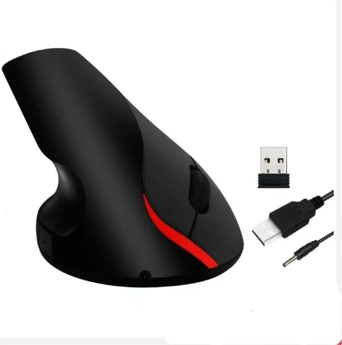 Mouse Vertical Ergonómico Inalambrico USB 5 Botones Optico Color Black