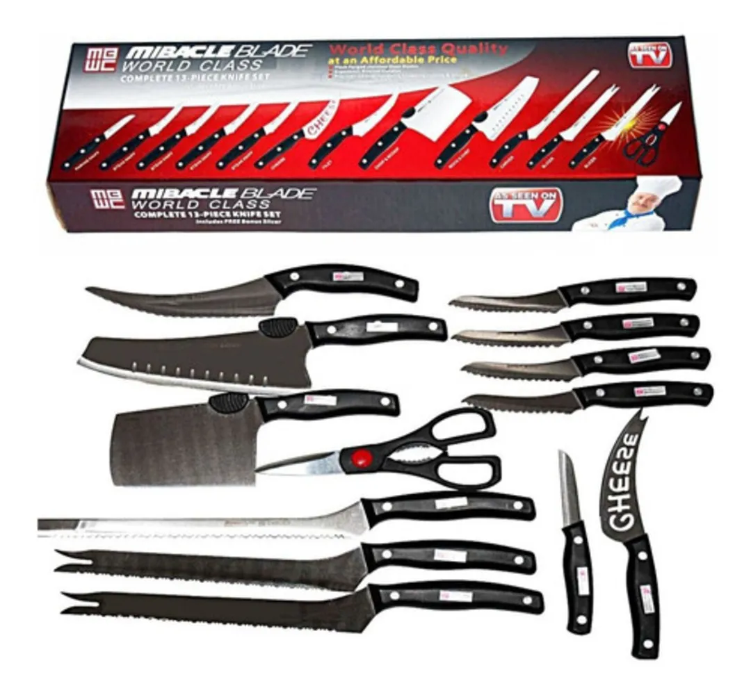 Set De Cuchillos X 13 Piezas Miracle Blade Corte Profesional