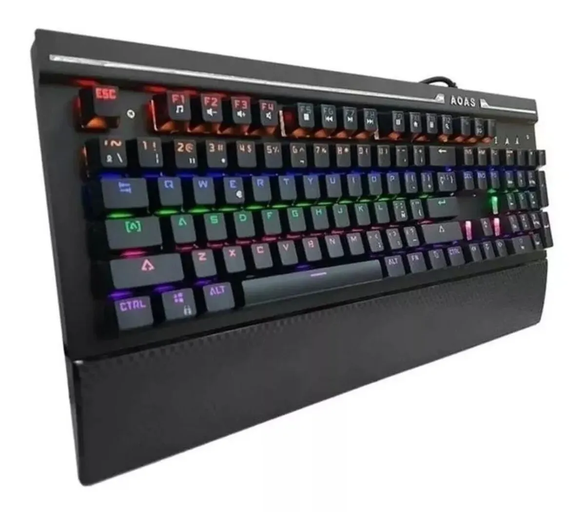 Teclado Gamer Mecanico Aoas AS-808 QWERTY Inglés US Color Negro Con luz RGB