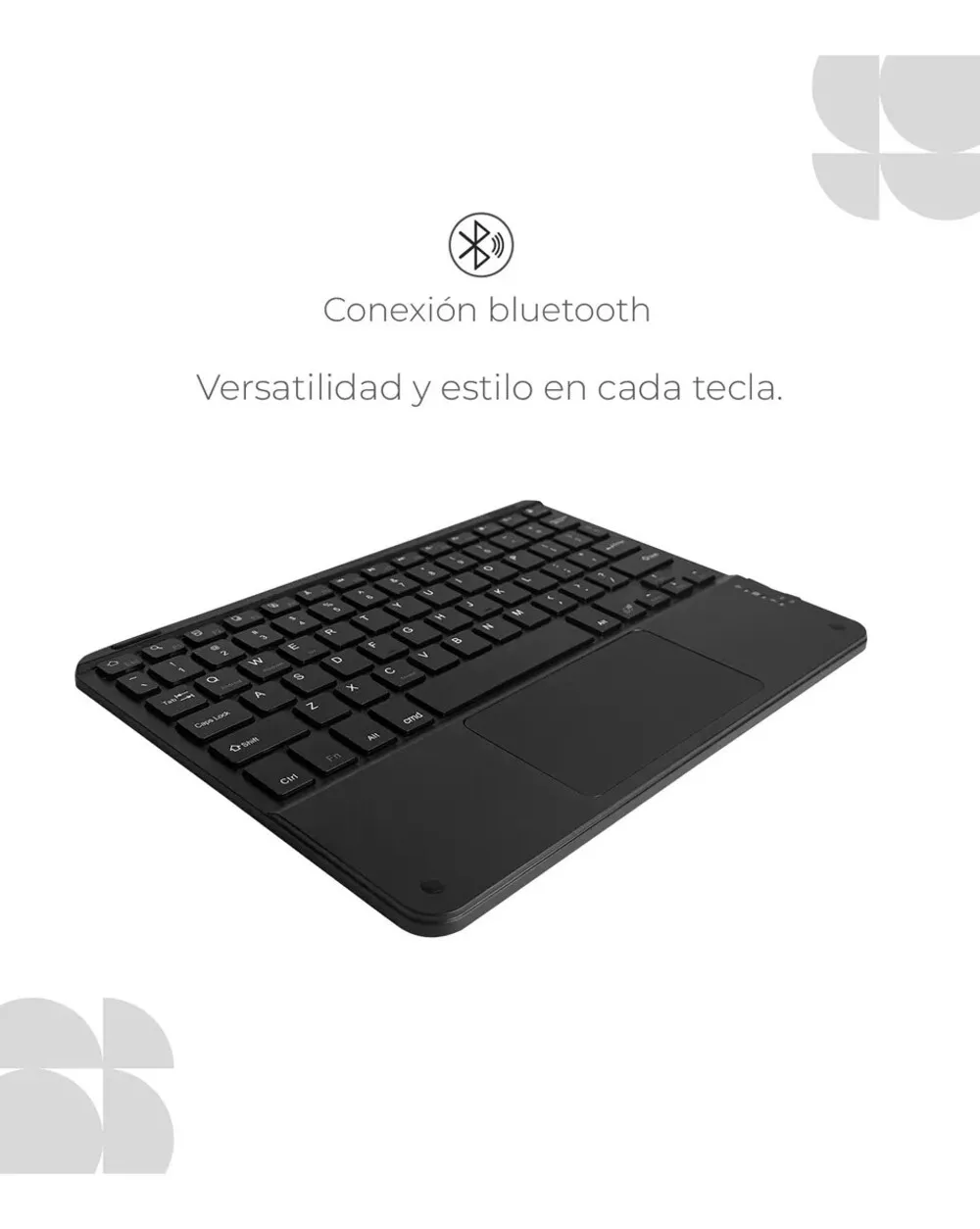 Teclado Inalámbrico + Trackpad (mouse) Bluetooth Recargable