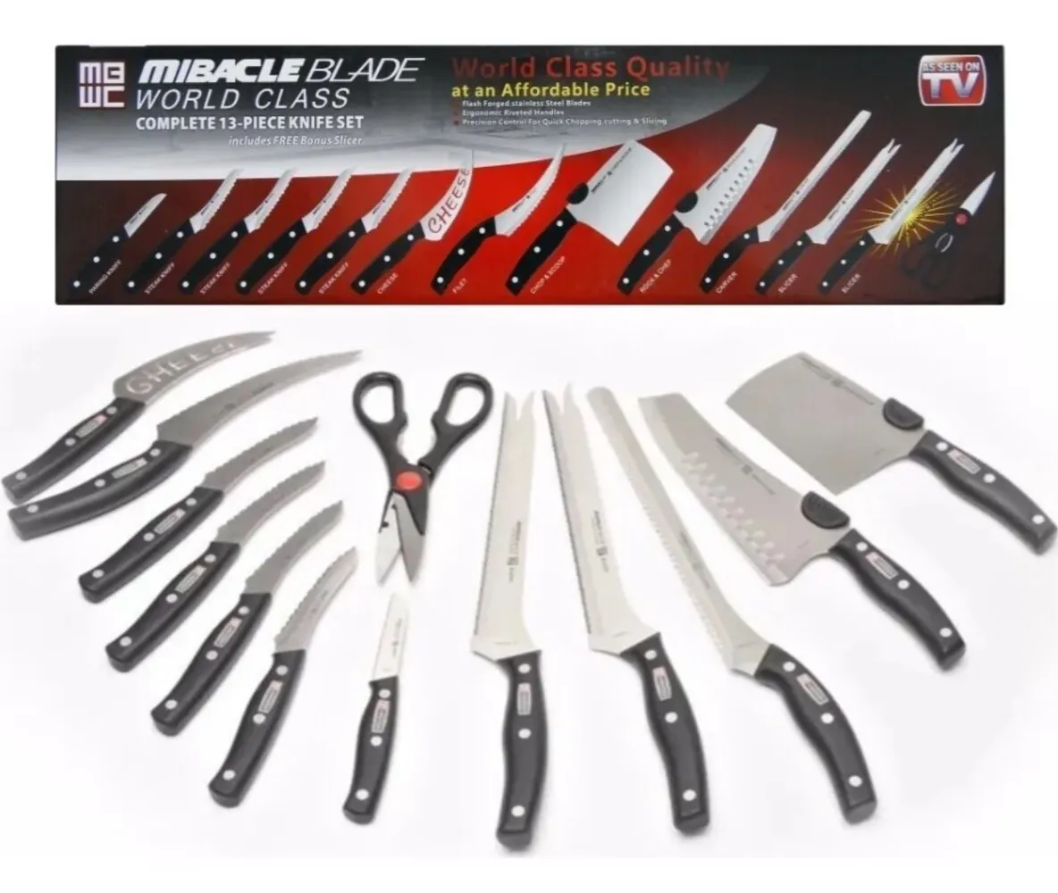 Set De Cuchillos X 13 Piezas Miracle Blade Corte Profesional