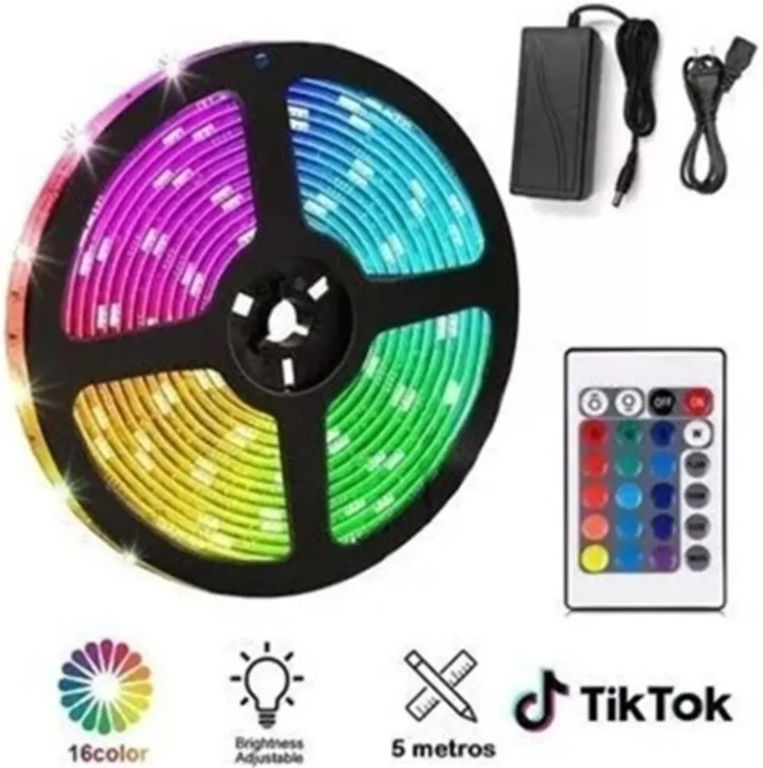 Cinta Tira Luces Led RGB 5 Metros Con Control