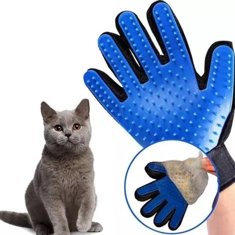 Guante Quita Pelo Cepillo Para Peinar Perros Gatos Silicona Color Negro