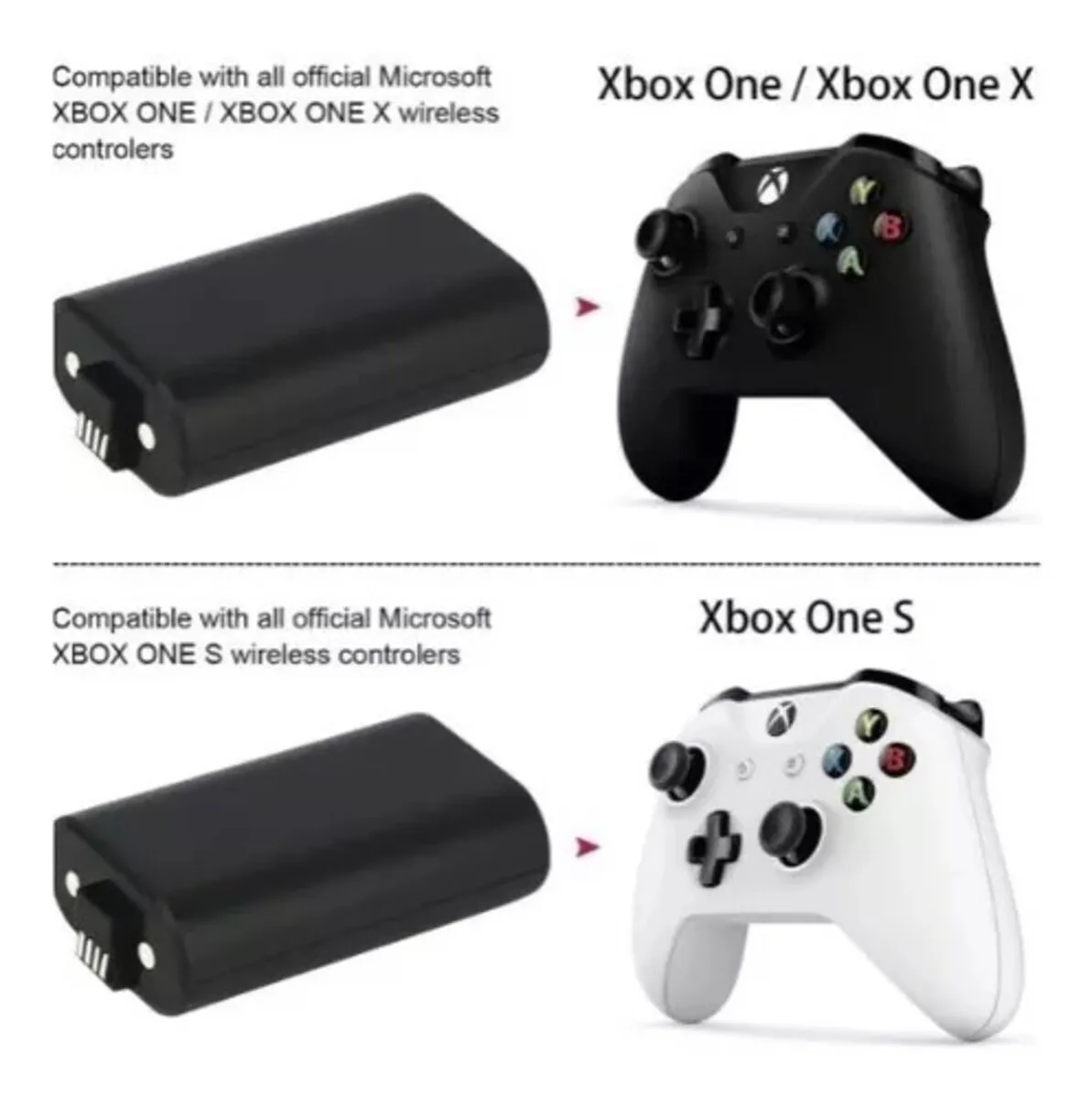 Kit Carga Y Juega Control Xbox One Pila Bateria + Cable