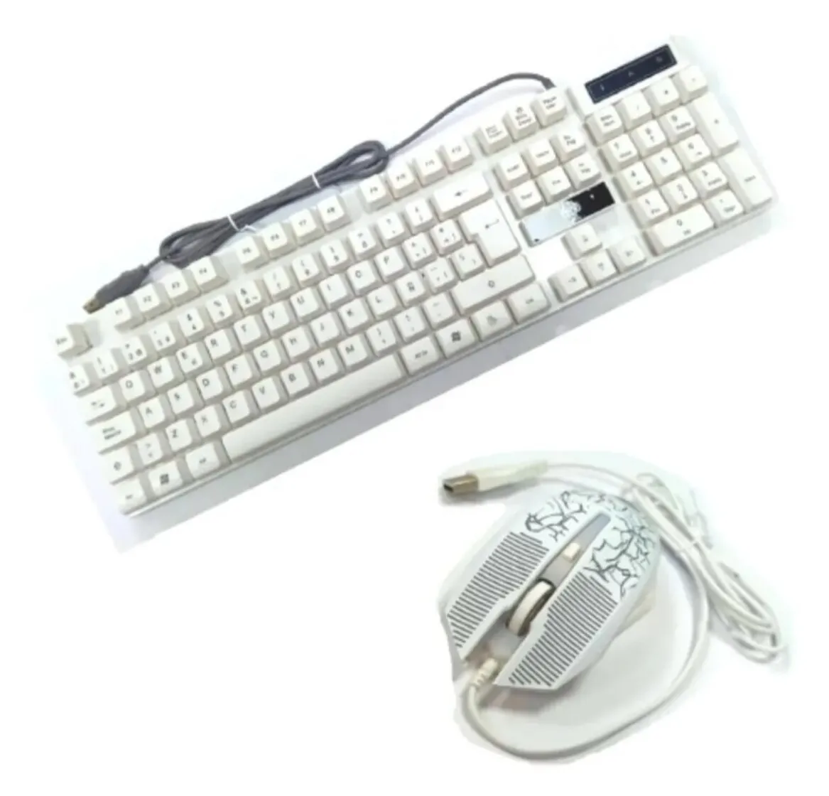 Mouse Y Teclado Gamer RGB Aoas M 400 Blanco