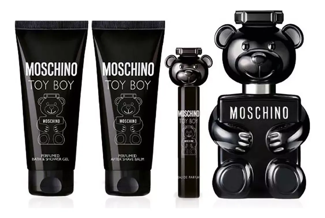  Perfume Moschino Estuche Toy  Boy Men 4 Piezas Eau de Parfum Original 