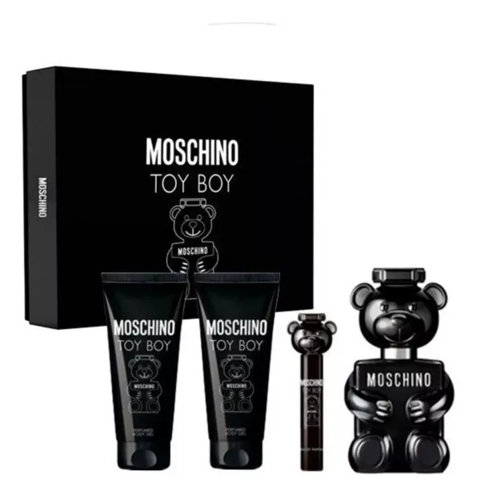  Perfume Moschino Estuche Toy  Boy Men 4 Piezas Eau de Parfum Original 