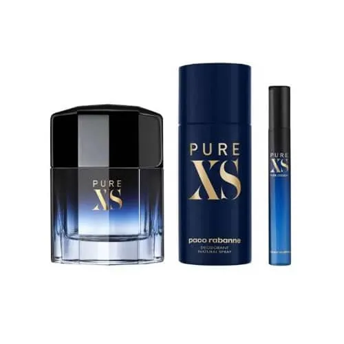 Perfume Paco Rabanne Estuche Pure XS Men 3 Piezas Eau De Toilette Original 