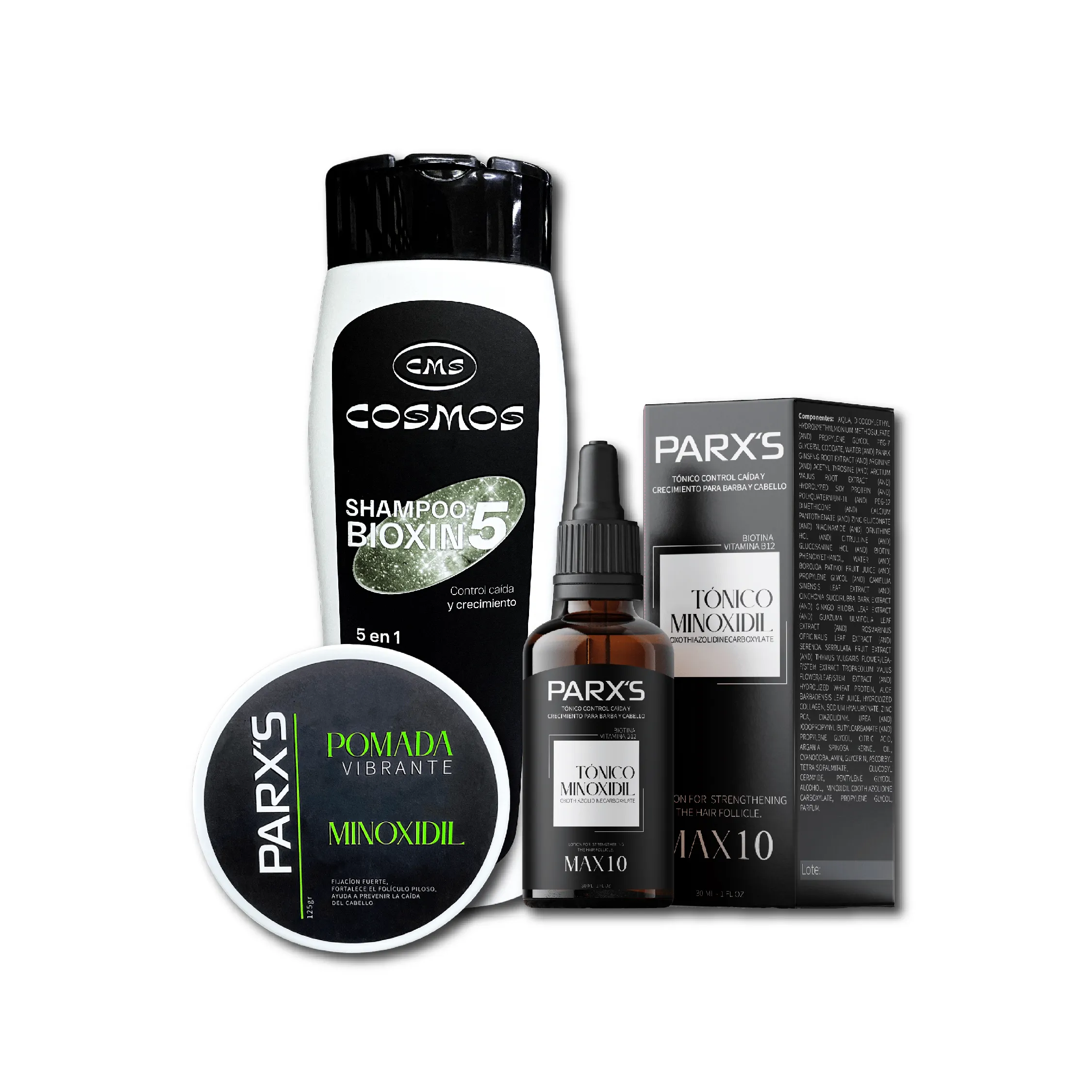 Combo Super Minoxidil Masculino CMS Cosmos Y Parx´s