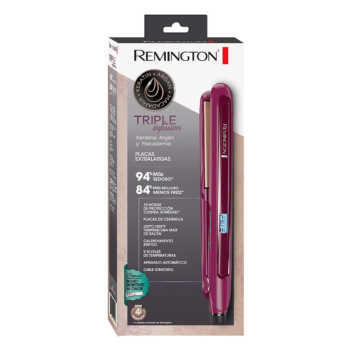 Plancha De Cabello En Ceramica Remington Tripleinfusión S7740 Original