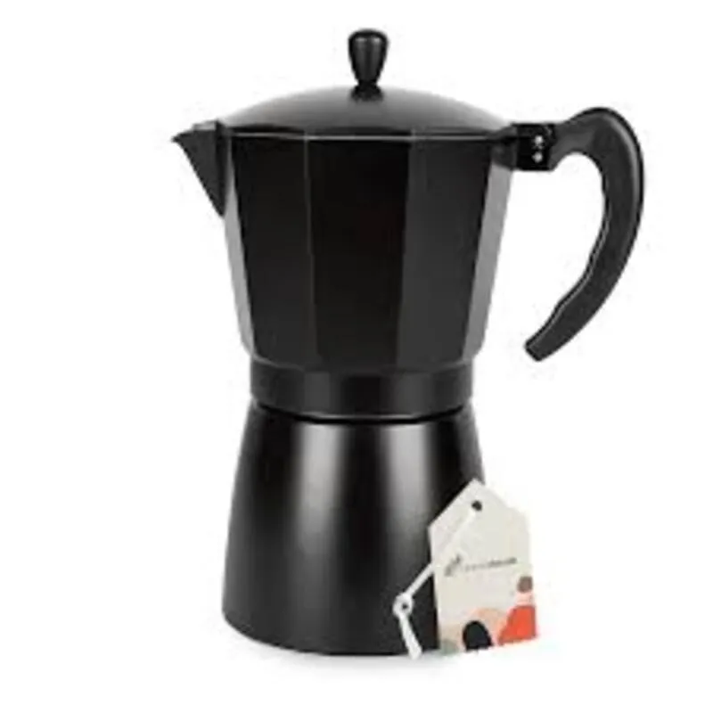 Cafetera Universal Moka Negra 6 Tazas 