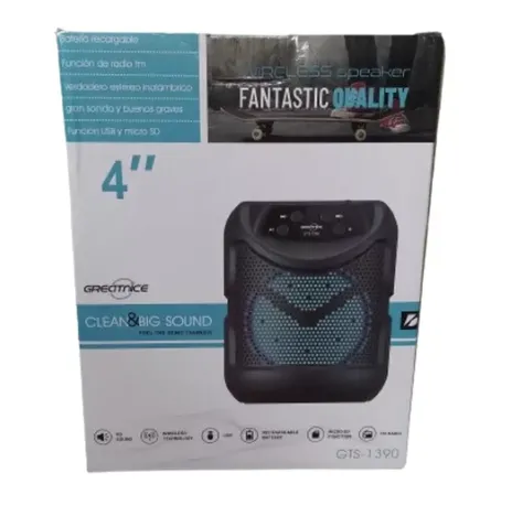 Parlante Bafle Radio Fm Tf Usb Bluetooth Recargable Portátil GTS 1390