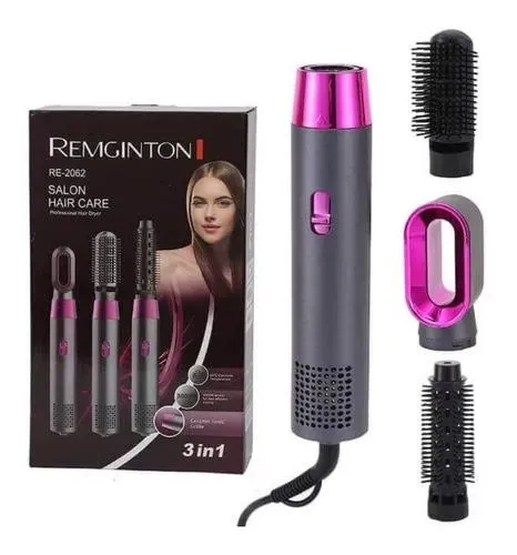 Cepillo Secador Alisador Para Cabello 3 Cabezas Intercambiables REMINGTON AAA 2062