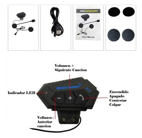 Intercomunicador Auriculares Casco Moto Bluetooth Jg139