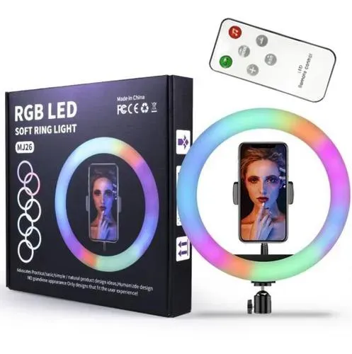 Aro De Luz Rgb Led 26 Cm Selfie + Trípode 