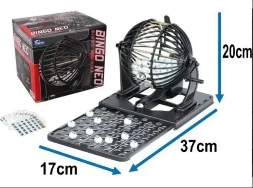 Juego Bingo Metalico Diviertete Balotera Disfruta Negro 