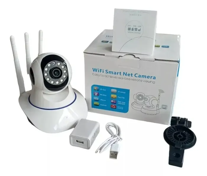 Cámara Robótica Seguridad Wifi 3 Antenas V380