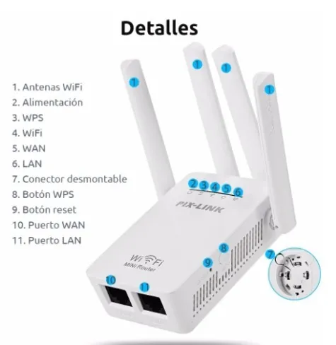 Mini Router 4 Antenas Repetidor WIFI Pix-Link Lv-wr09 Wi-fi