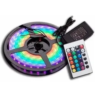 Cinta Led  Rgb Multicolor Con Adaptador Y Control X 5m