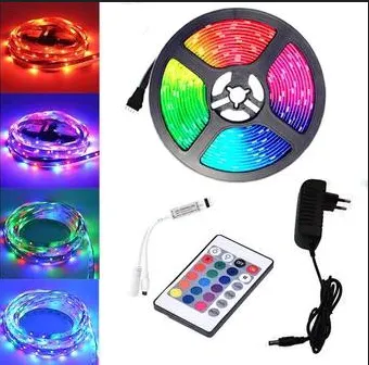 Cinta Led  Rgb Multicolor Con Adaptador Y Control X 5m