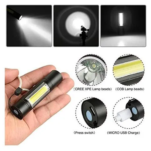 Super Mini Linterna Led Recargable Luz Zoom Largo Alcance 511