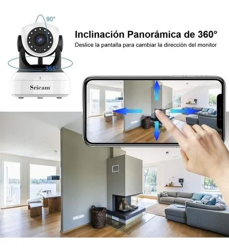 Sricam Cámara De Seguridad Ip Wifi 1080p P2p Infrarroja 360 SP017