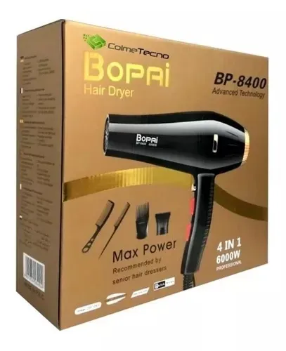 Secador De Cabello Bopai Bp-8400 Negro 110V