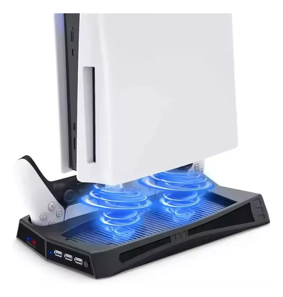 Base Refrigerante 3 En 1 Cargador PS5 Porta Juegos