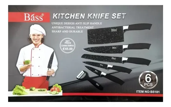 Set de Cuchillos De Cocina Báss Asa Antideslizante X 6 Pcs