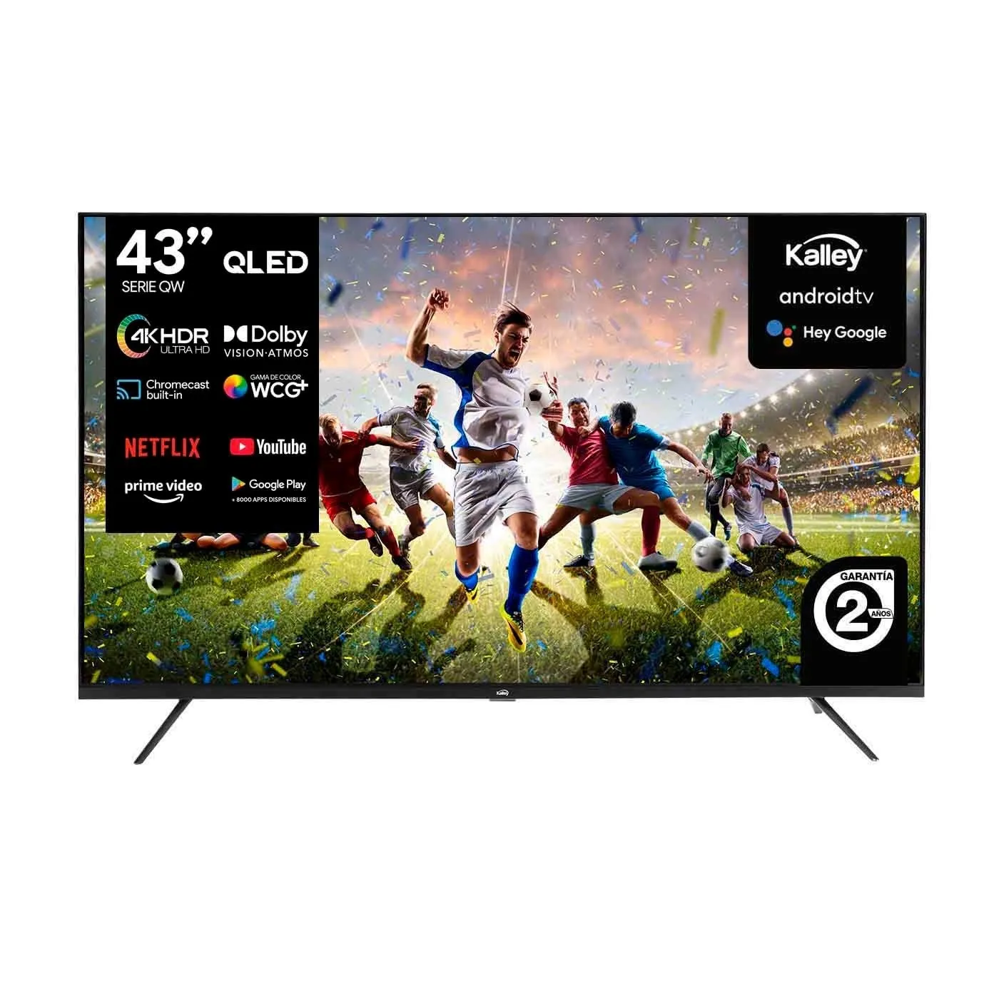  Televisor TV KALLEY 43 Pulgadas 109 Cm K-ATV43UHDQW 4K-UHD QLED Smart TV Android