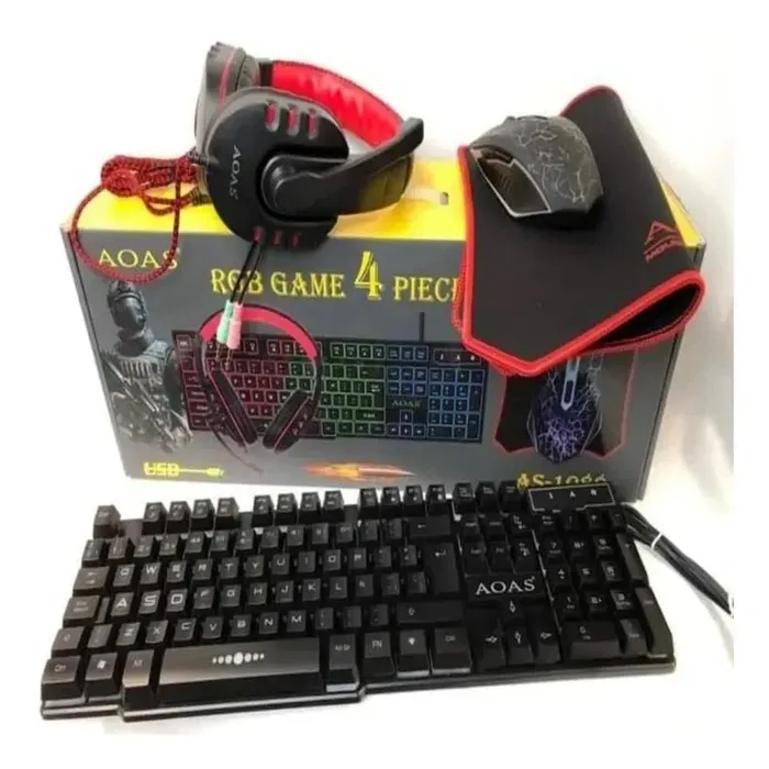 Combo Gamer Teclado Mouse 7 Botones Diadema, Padmouse As1088