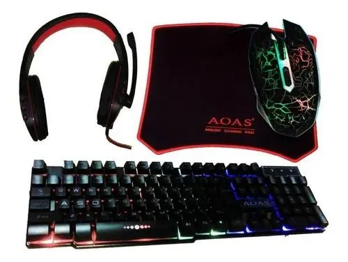 Combo Gamer Teclado Mouse 7 Botones Diadema, Padmouse As1088