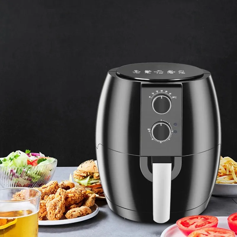 Freidora Aire 4.5 Litros Sin Aceite Multifunción Air Fryer Manual negra