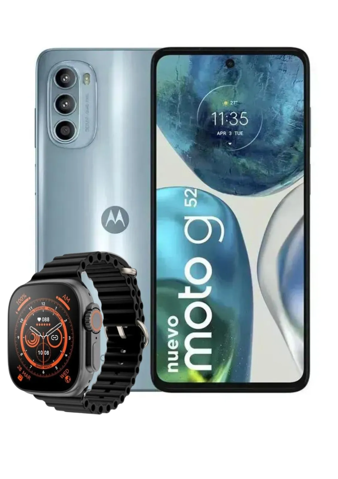 Celular Motorola Moto G52 128GB 6 Ram Azul + Reloj Smartwach