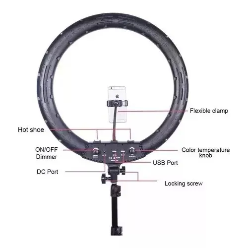 Aro De Luz Led Diámetro 53cm Incluye Trípode 2 Mt + Maletín Rl21