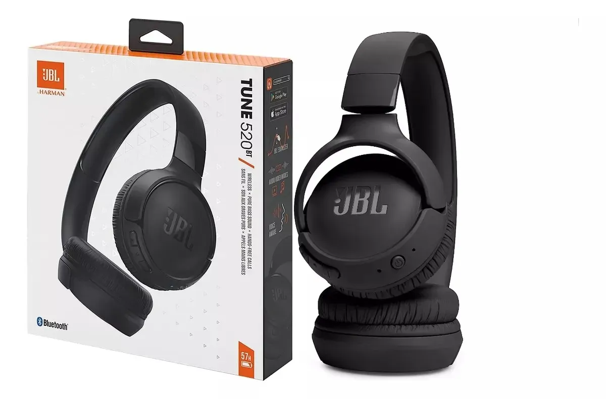 Audífonos De Diadema JBLOriginal  Inalámbricos Bluetooth On Ear T520BT Negro