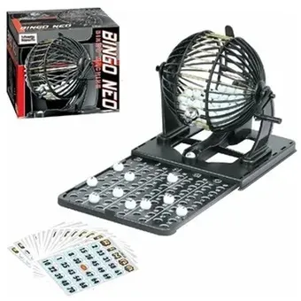 Juego Bingo Metalico Diviertete Balotera Disfruta Negro 