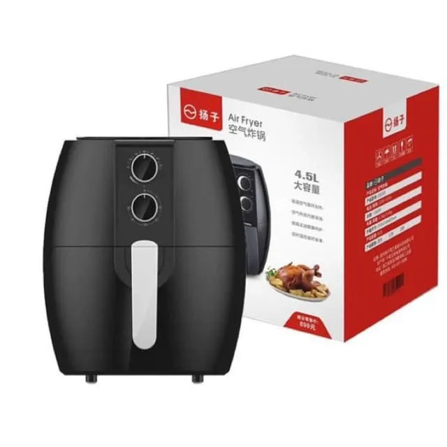 Freidora Aire 4.5 Litros Sin Aceite Multifunción Air Fryer Manual negra