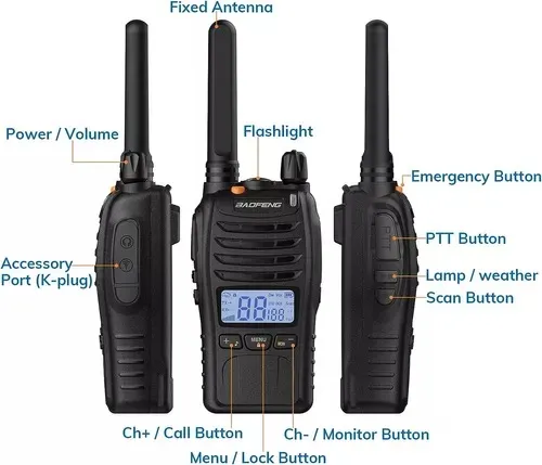 Radio Walkie Talkie Baofeng X3 Bateria 1500 Mah E88