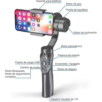 Estabilizador Celular 3 Ejes Gimbal Video Go Pro h4-3axis