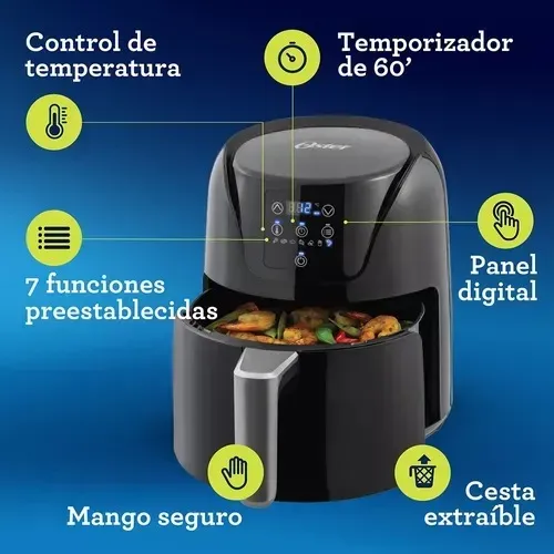 Freidora De Aire Digital Oster Con Capacidad De 4L CKSTAF40DDF