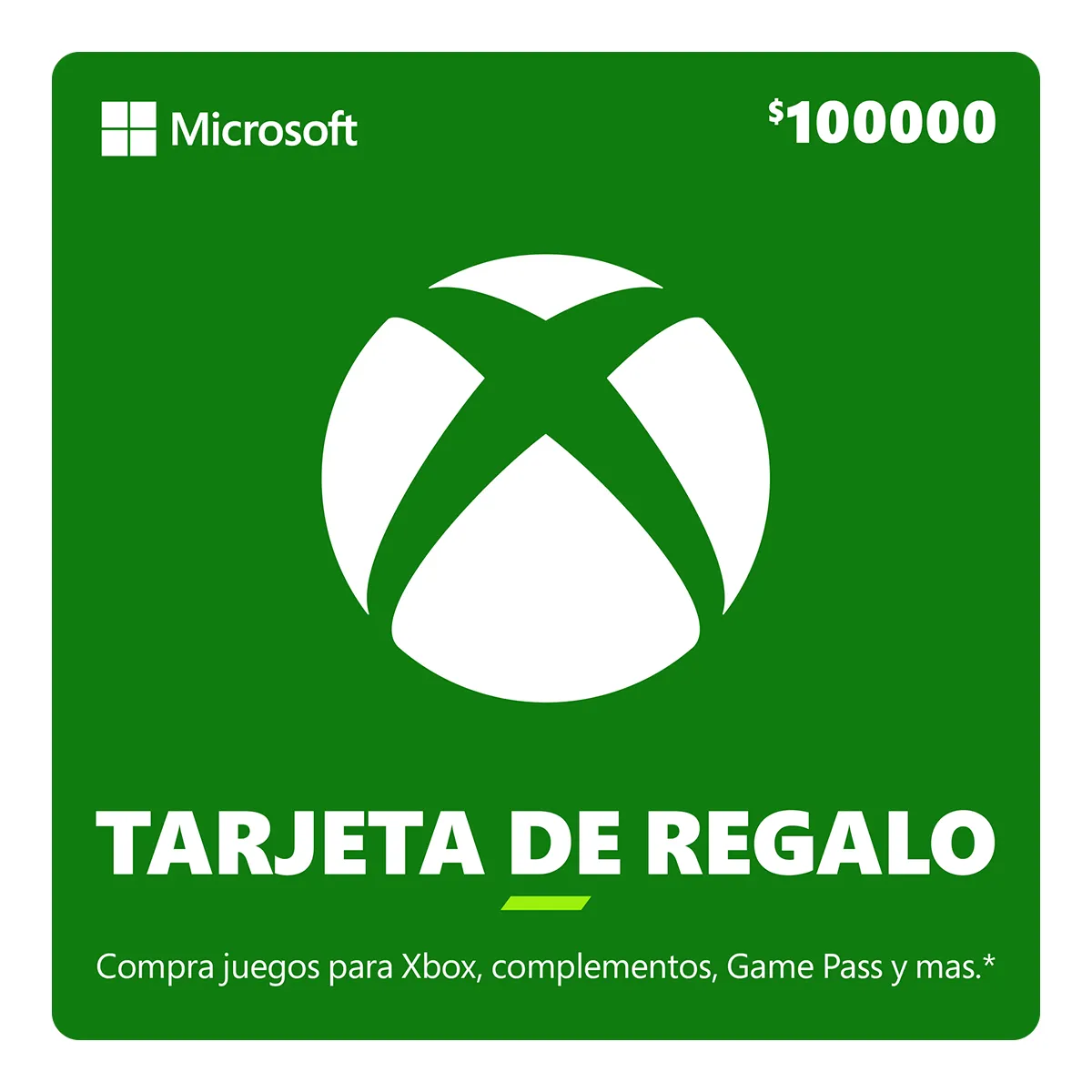 XBOX	tarjeta de regalo