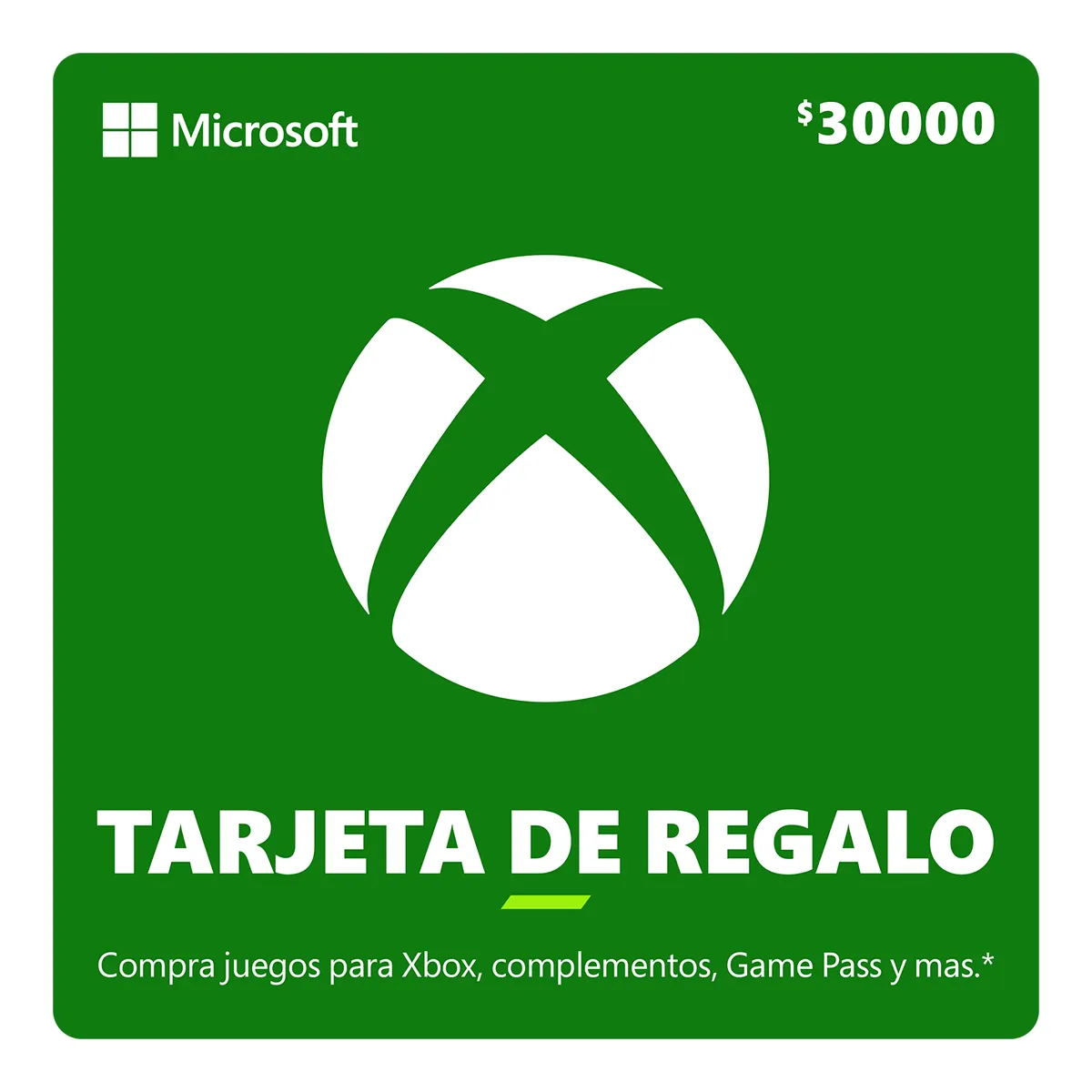 XBOX	tarjeta de regalo