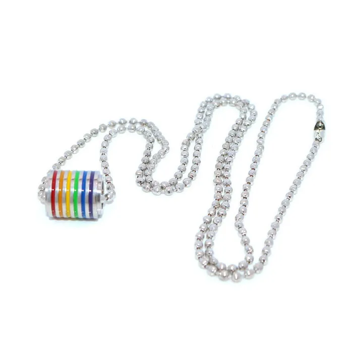 Collar De Acero Inoxidable Lgbtiq+ Gay Multicolor Barril